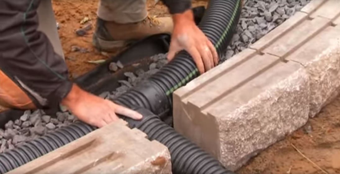 Drain Tile in SRW Construction